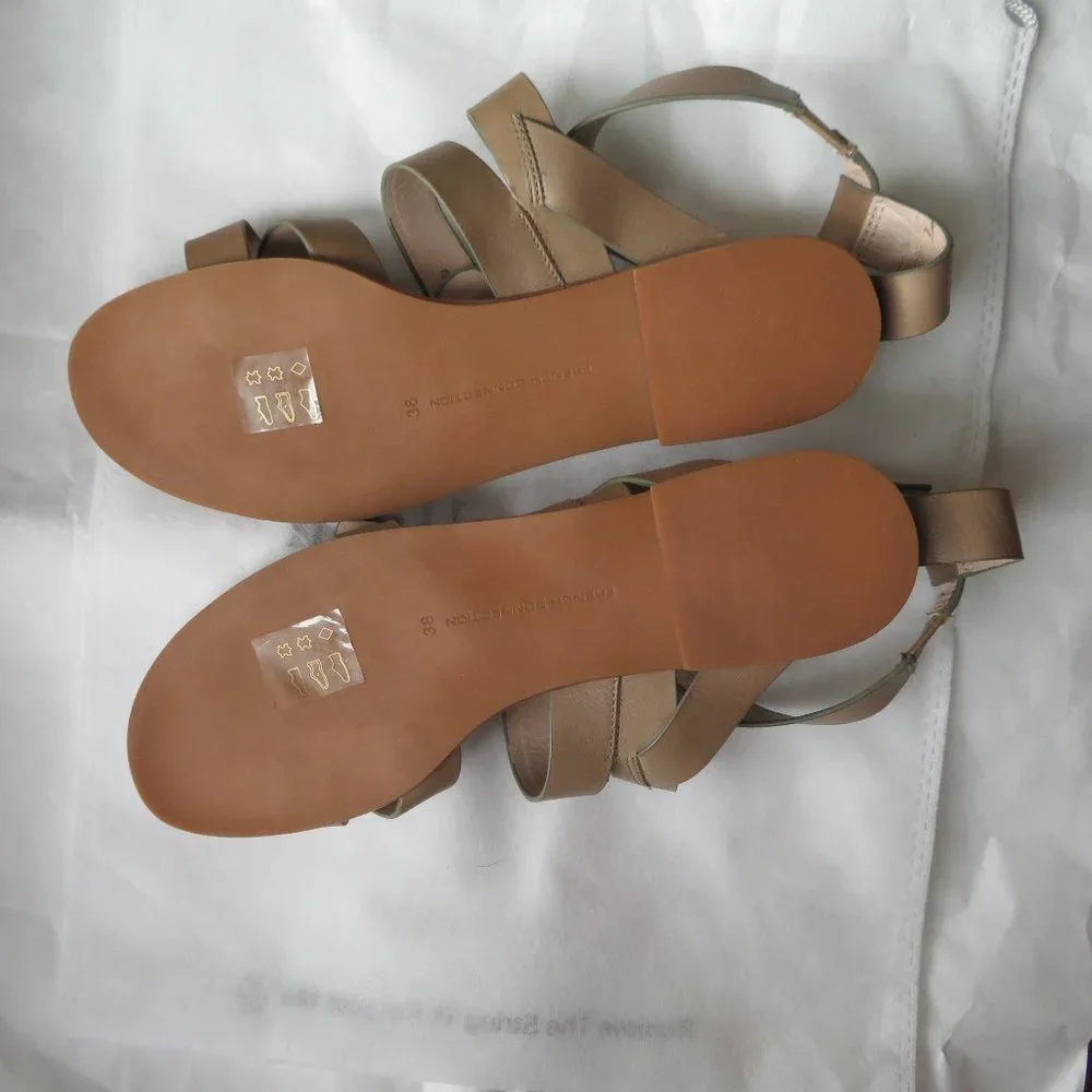 French Connection Harmoney Leather Strappy Gladiator Sandals 38